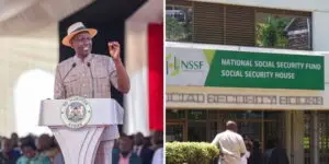 President William Ruto speaking about NSSF 6% deductions and Kenya pension reforms